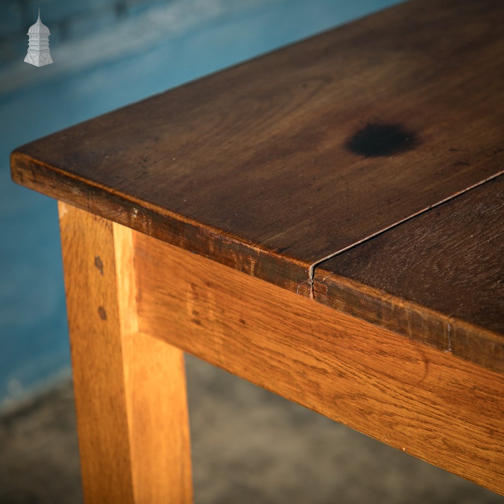 5ft Long Mid Century Oak School Science Lab Table