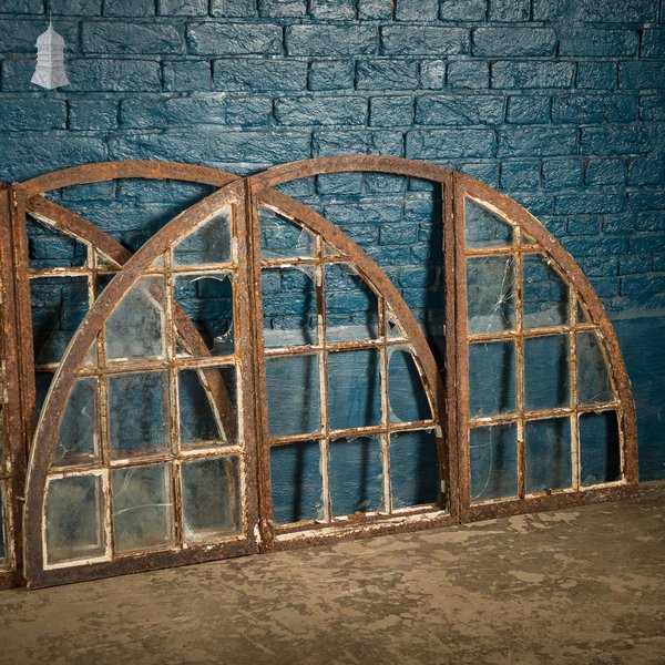 Arched Window Frames, Set of 5, Cast Iron