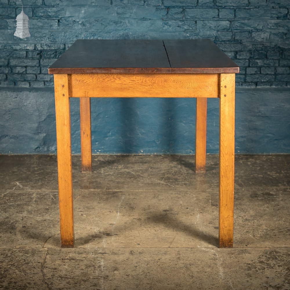 5ft Long Mid Century Oak School Science Lab Table