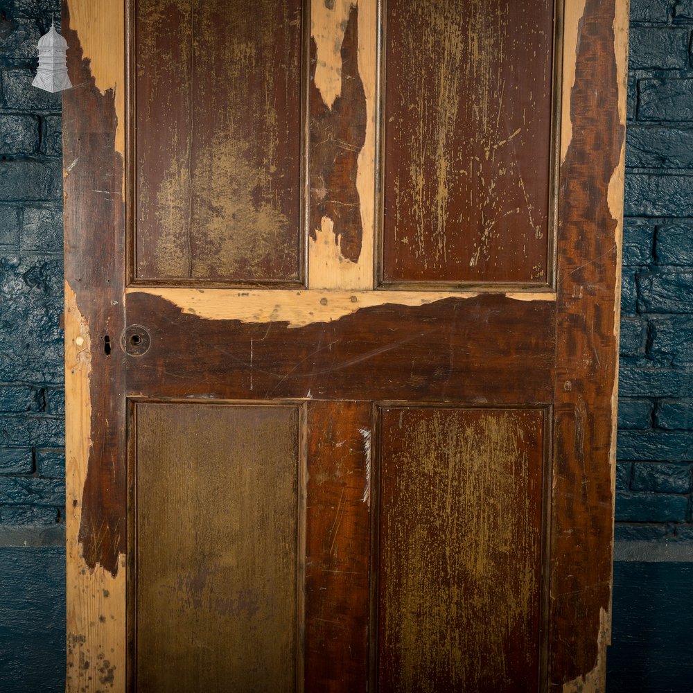 6 Panel Door, Six Moulded Panels, White & Brown