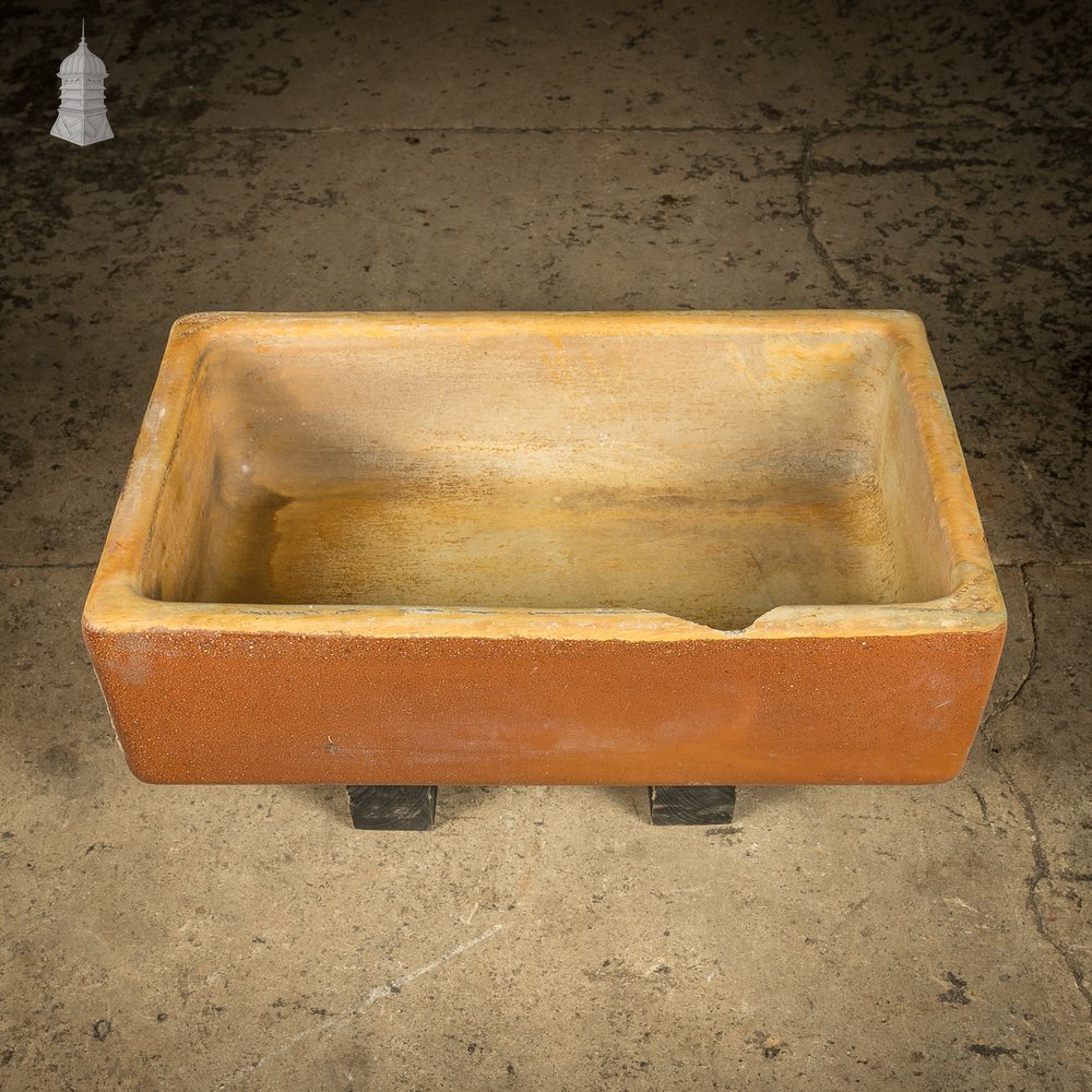 Trough Sink Planter, Worn Salt Glaze, Stamped ‘Hurlford by Kilmarnock’