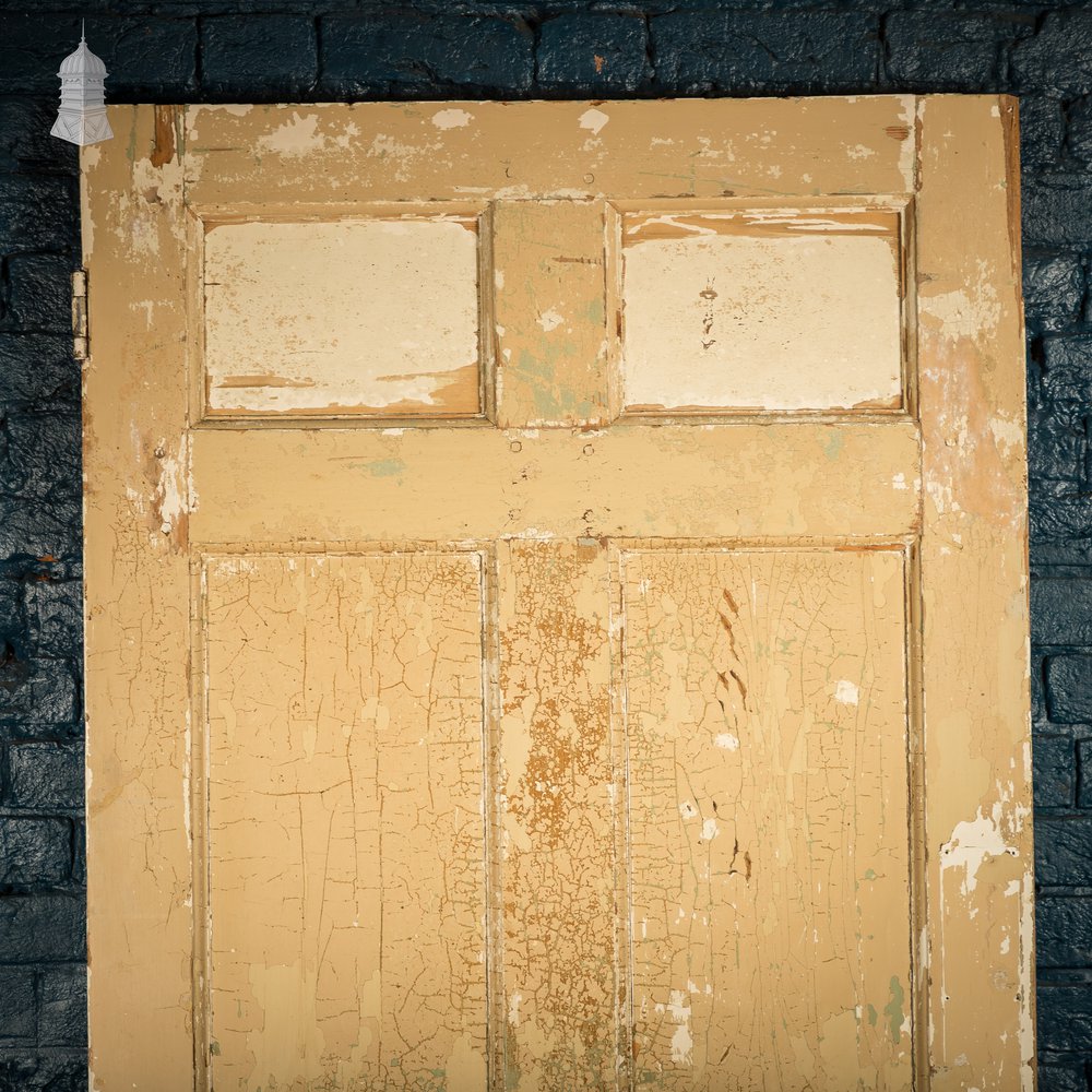 6 Panel Door, Six Moulded Panels, Distressed Cream Paint