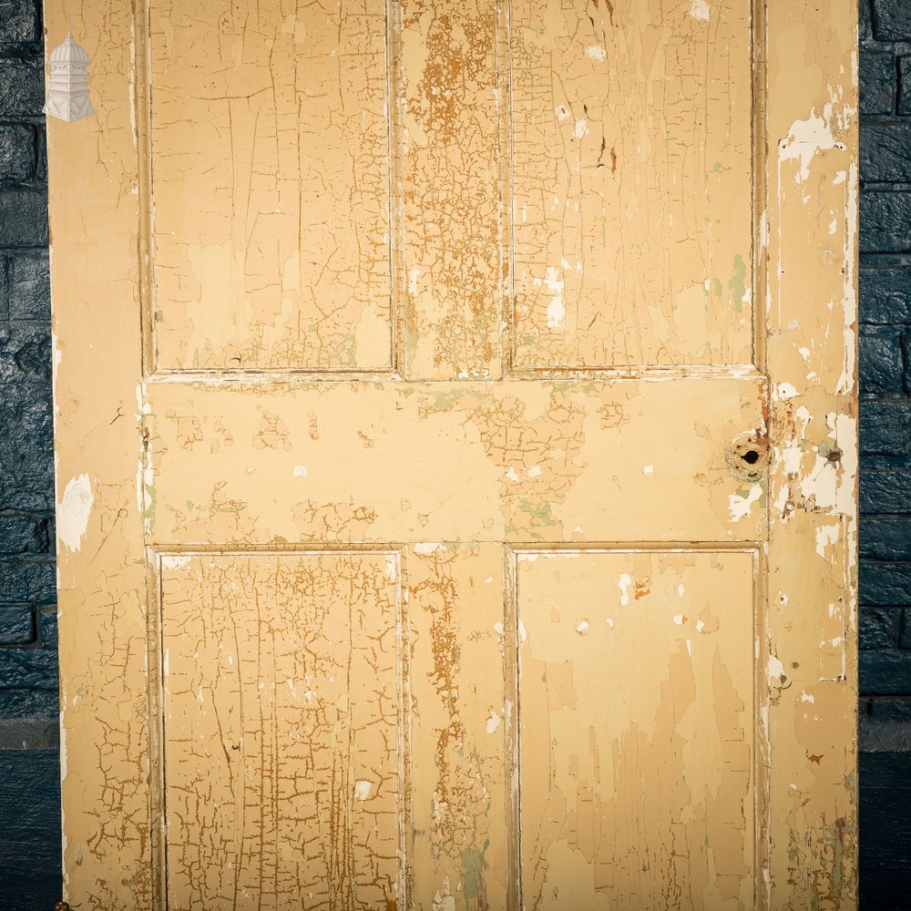 6 Panel Door, Six Moulded Panels, Distressed Cream Paint