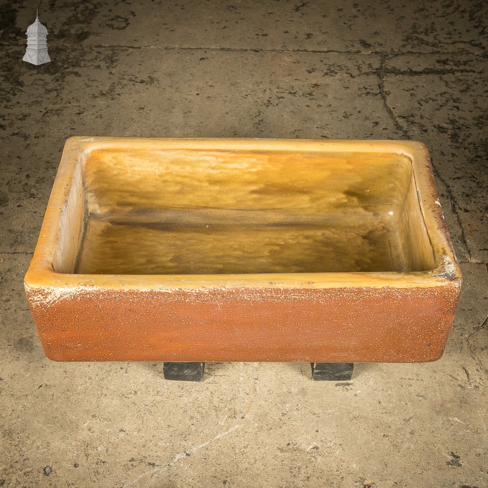 Trough Sink Planter, Worn Salt Glaze, Stamped ‘Hurlford by Kilmarnock’