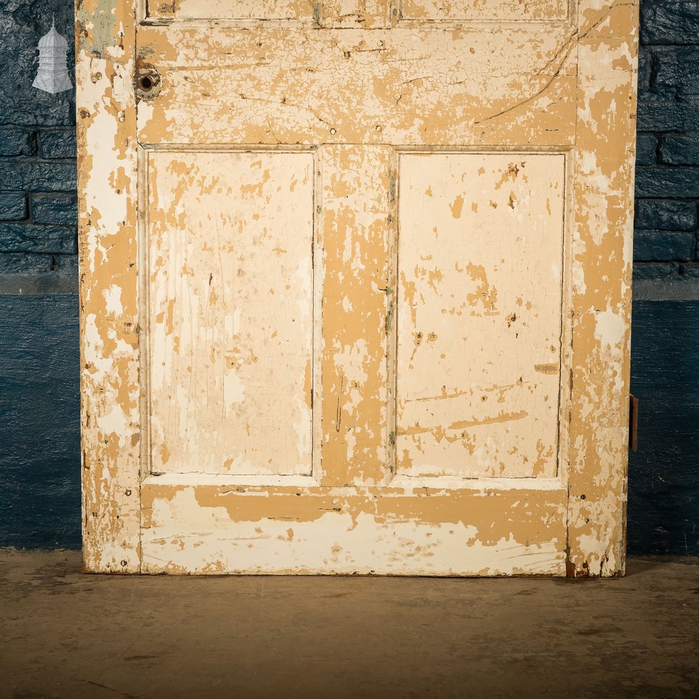 6 Panel Door, Six Moulded Panels, Distressed Cream Paint