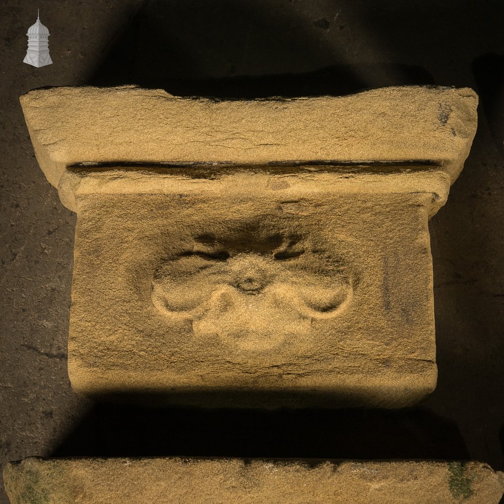 Carved Stone Corbels, Rose Design