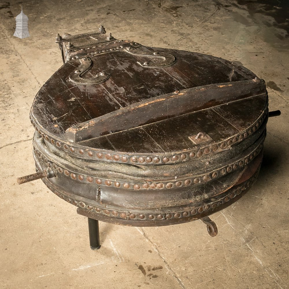 Bellows Coffee Table, Large Repurposed Forge Bellows