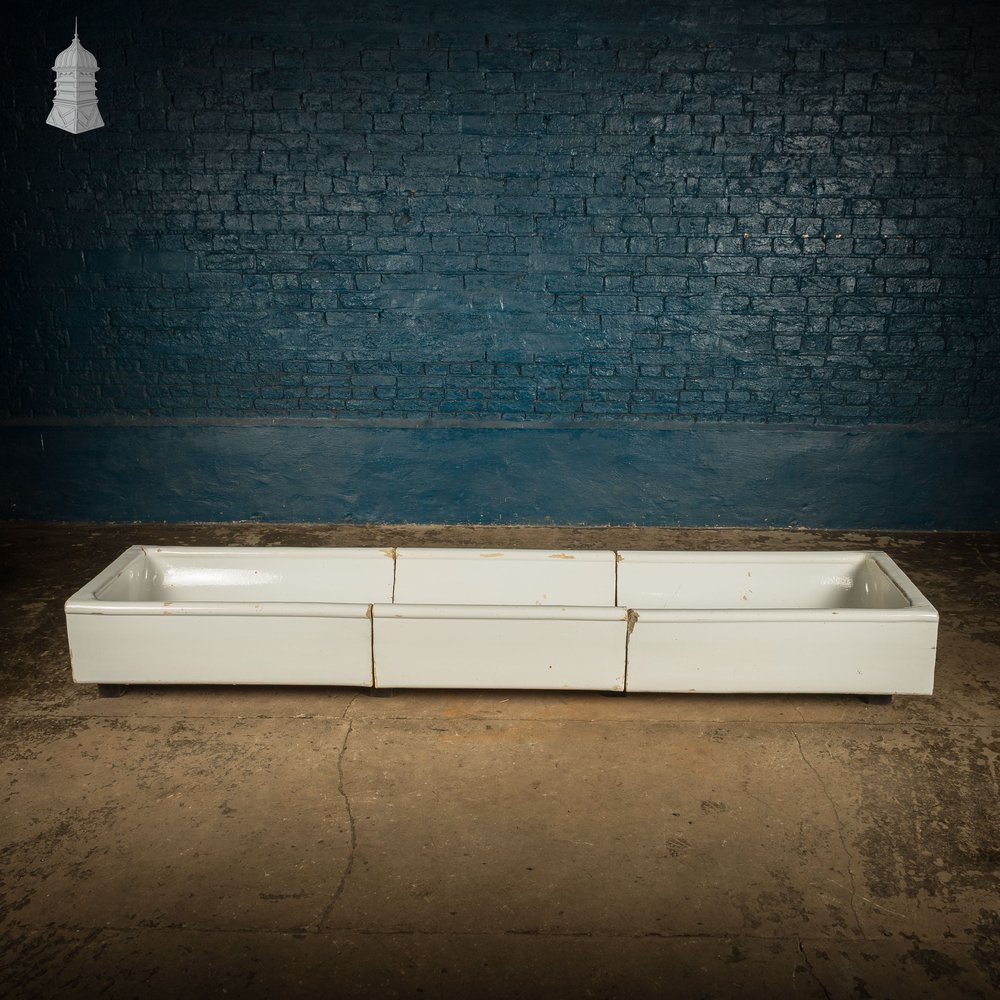 Sectional Trough Sink, White Glazed