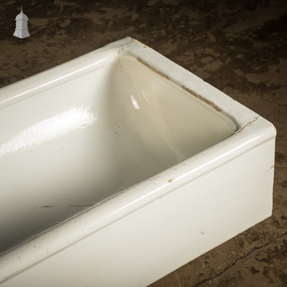 Sectional Trough Sink, White Glazed