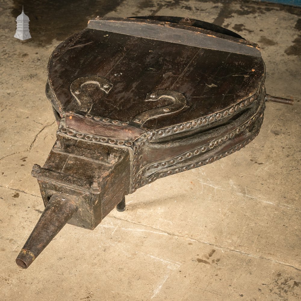 Bellows Coffee Table, Large Repurposed Forge Bellows