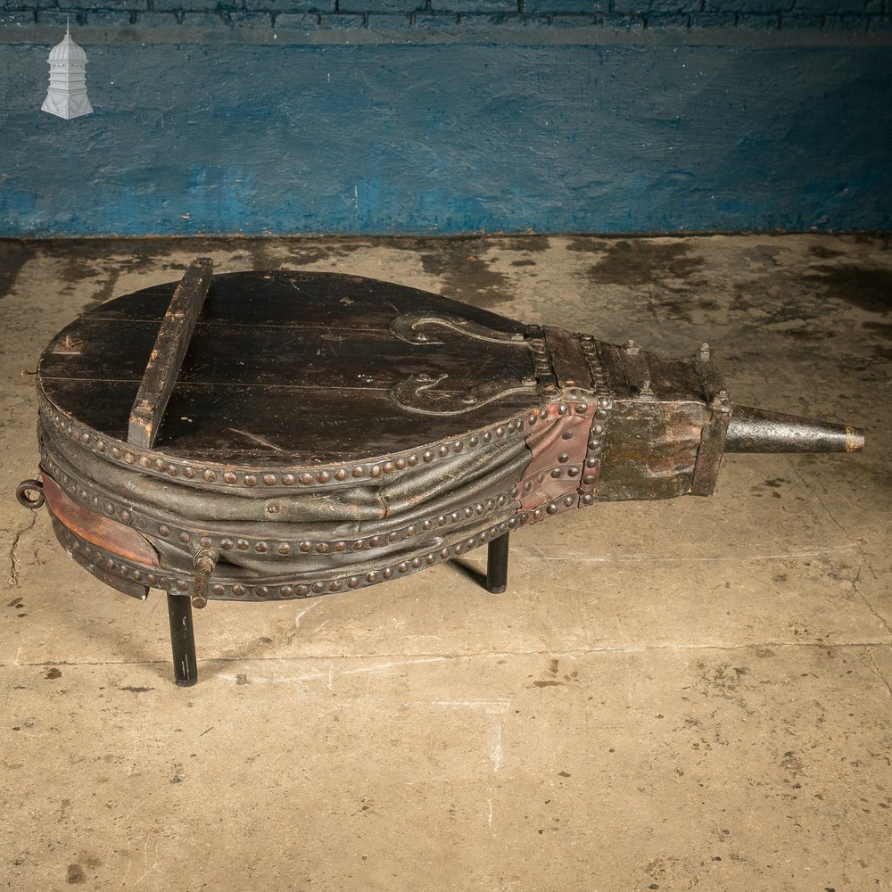 Bellows Coffee Table, Large Repurposed Forge Bellows