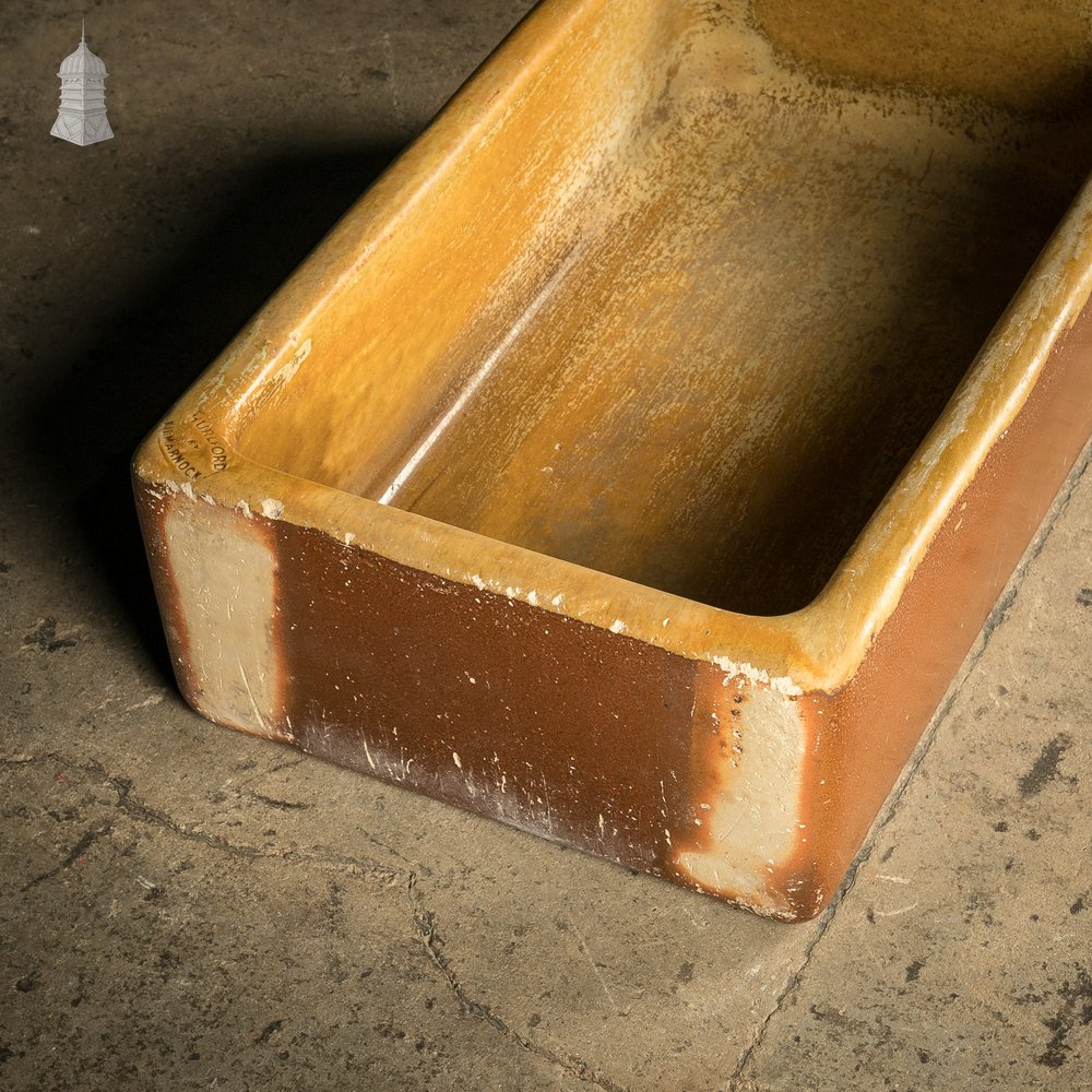 Trough Sink Planter, Worn Salt Glaze, Stamped ‘Hurlford by Kilmarnock’