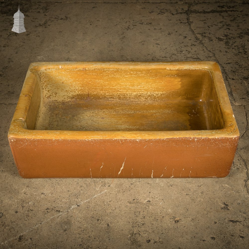 Trough Sink Planter, Worn Salt Glaze, Stamped ‘Hurlford by Kilmarnock’