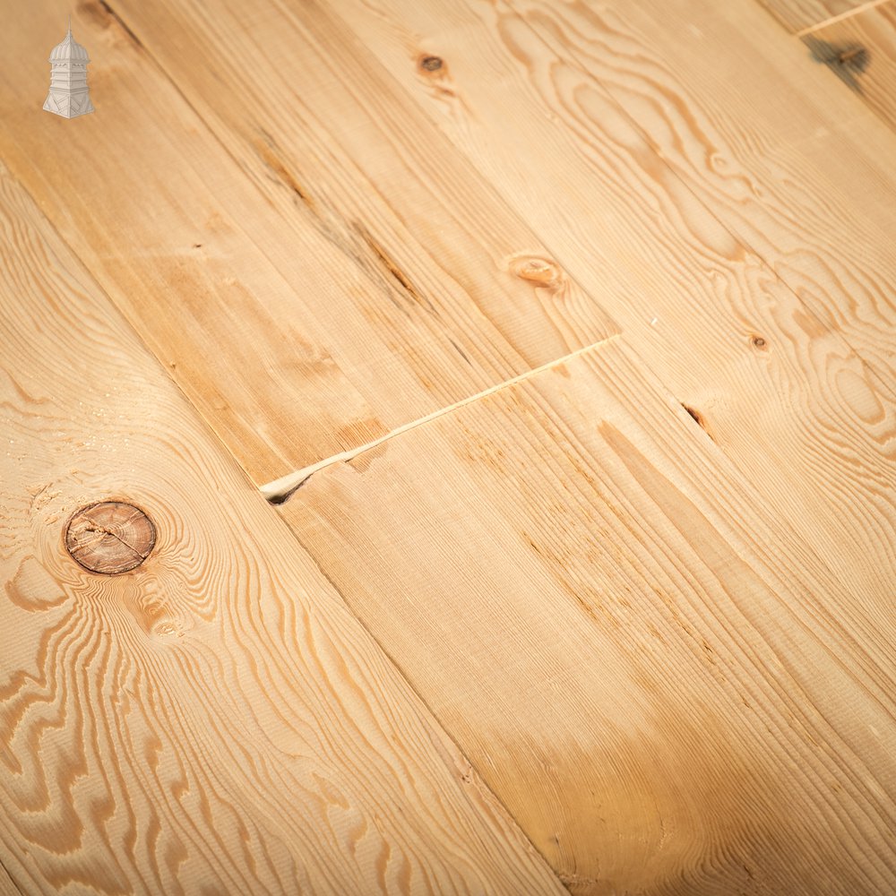 Batch of 32 Square Metres of 8" Wide Pine Floorboards Cut from Reclaimed Timbers