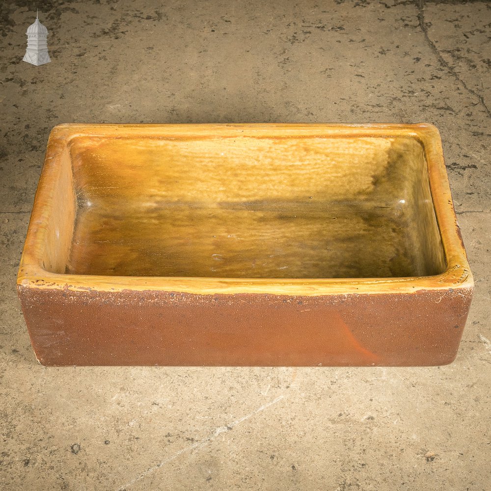 Trough Sink Planter, Worn Salt Glaze, Stamped ‘Hurlford by Kilmarnock’