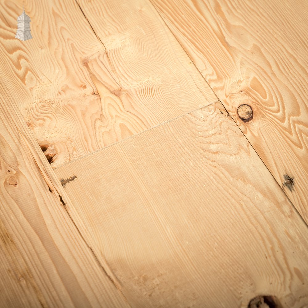 Batch of 32 Square Metres of 8" Wide Pine Floorboards Cut from Reclaimed Timbers