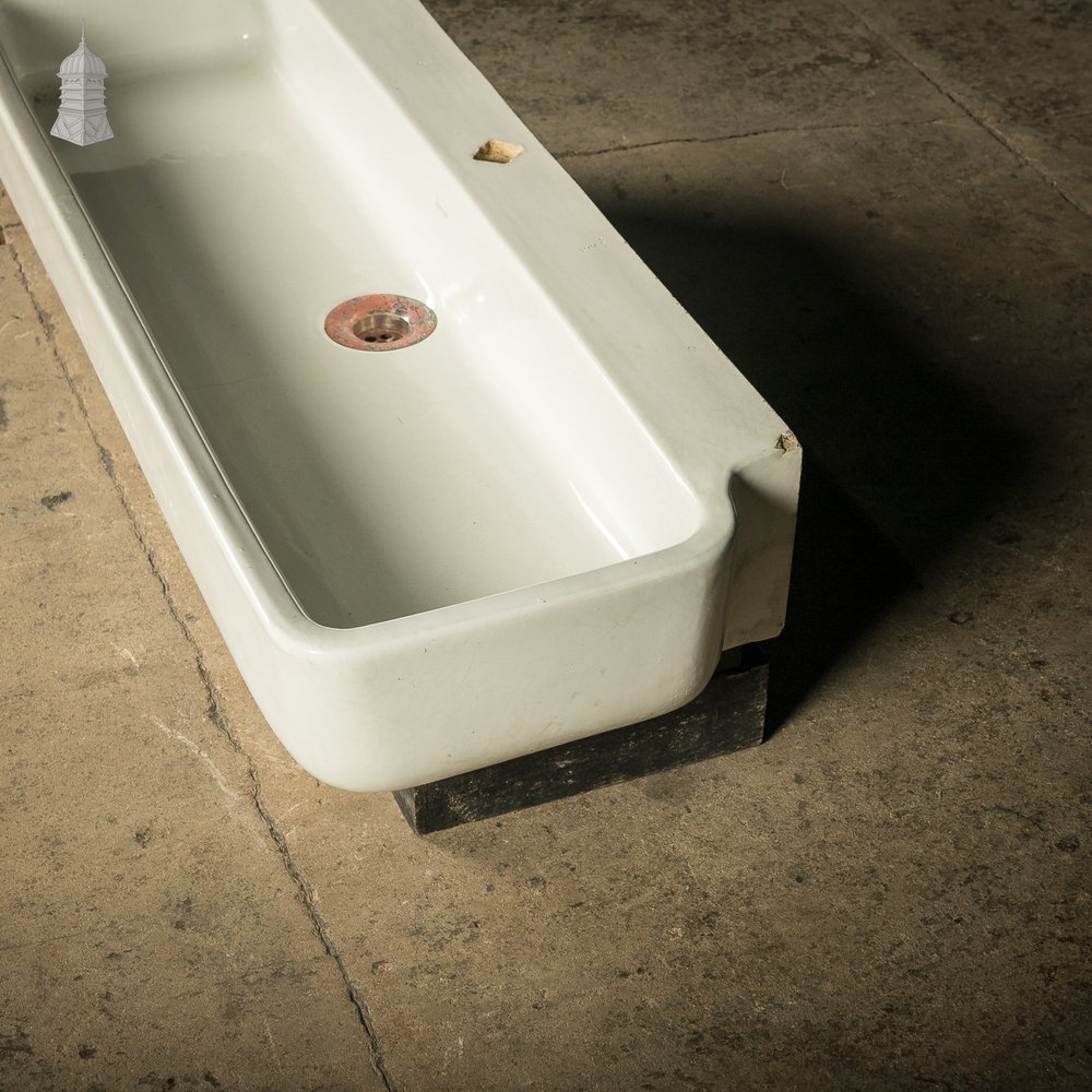 Long Trough Sink, Vintage White Ceramic by Adamsez