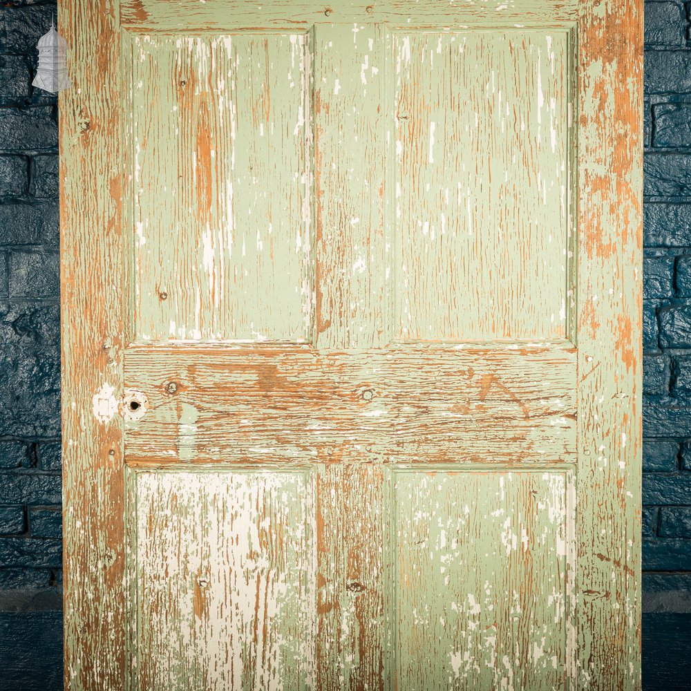 6 Panel Door, Six Moulded Panels, White & Green