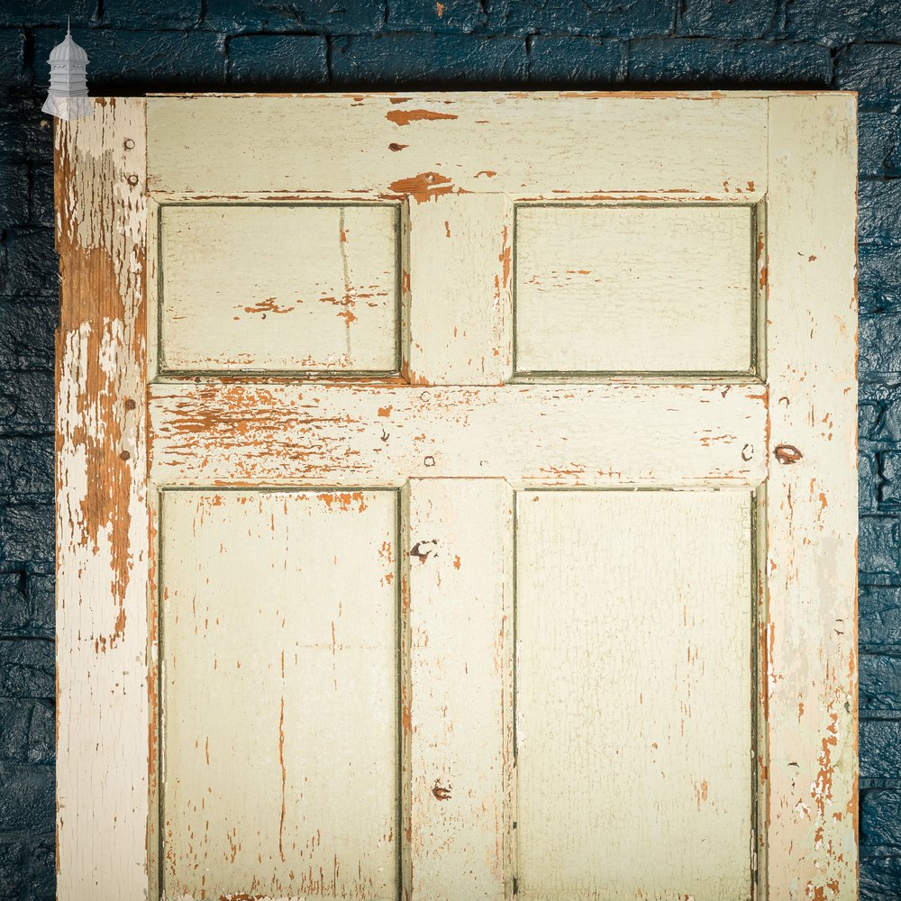 6 Panel Door, Six Moulded Panels, White & Green