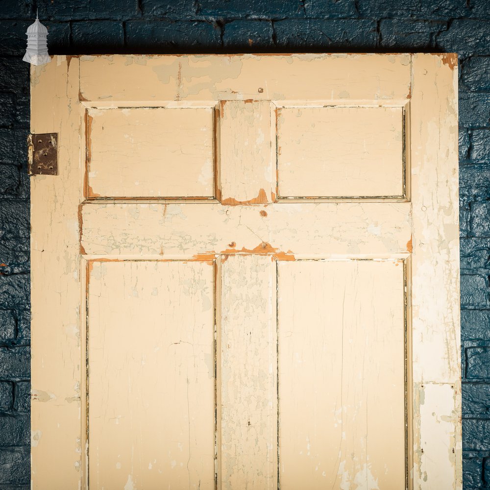 6 Panel Door, Six Moulded Panels, Distressed Cream Paint