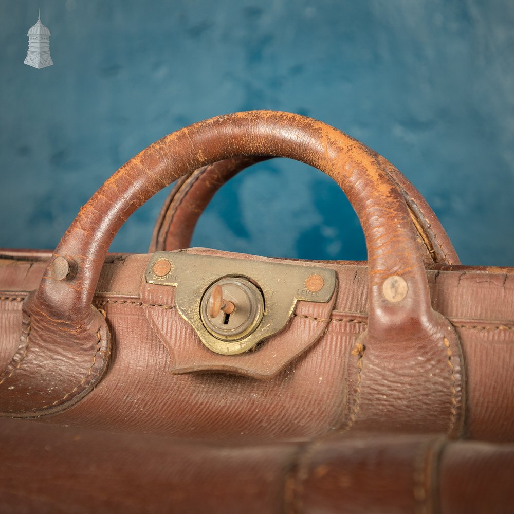 Leather Holdall Bag with Brass Hardware and H.J.T.C Monogram