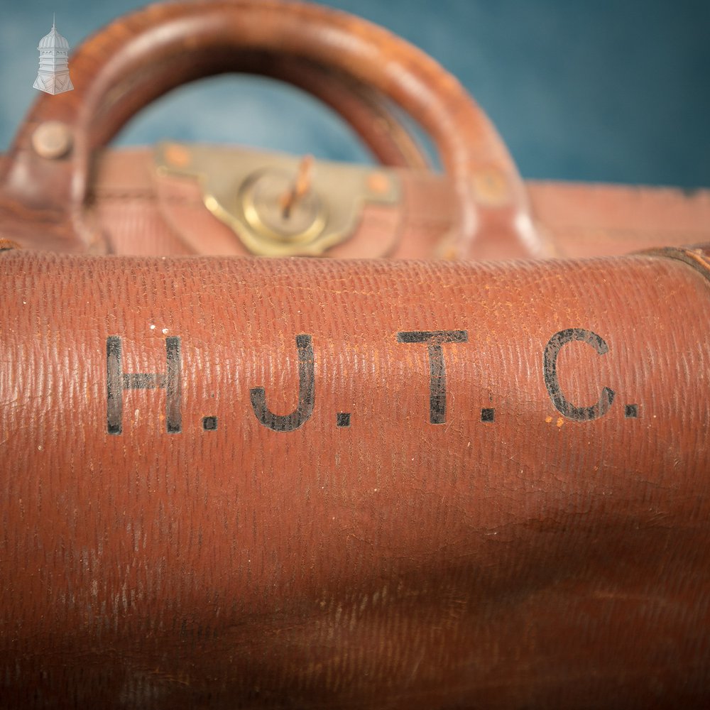 Leather Holdall Bag with Brass Hardware and H.J.T.C Monogram