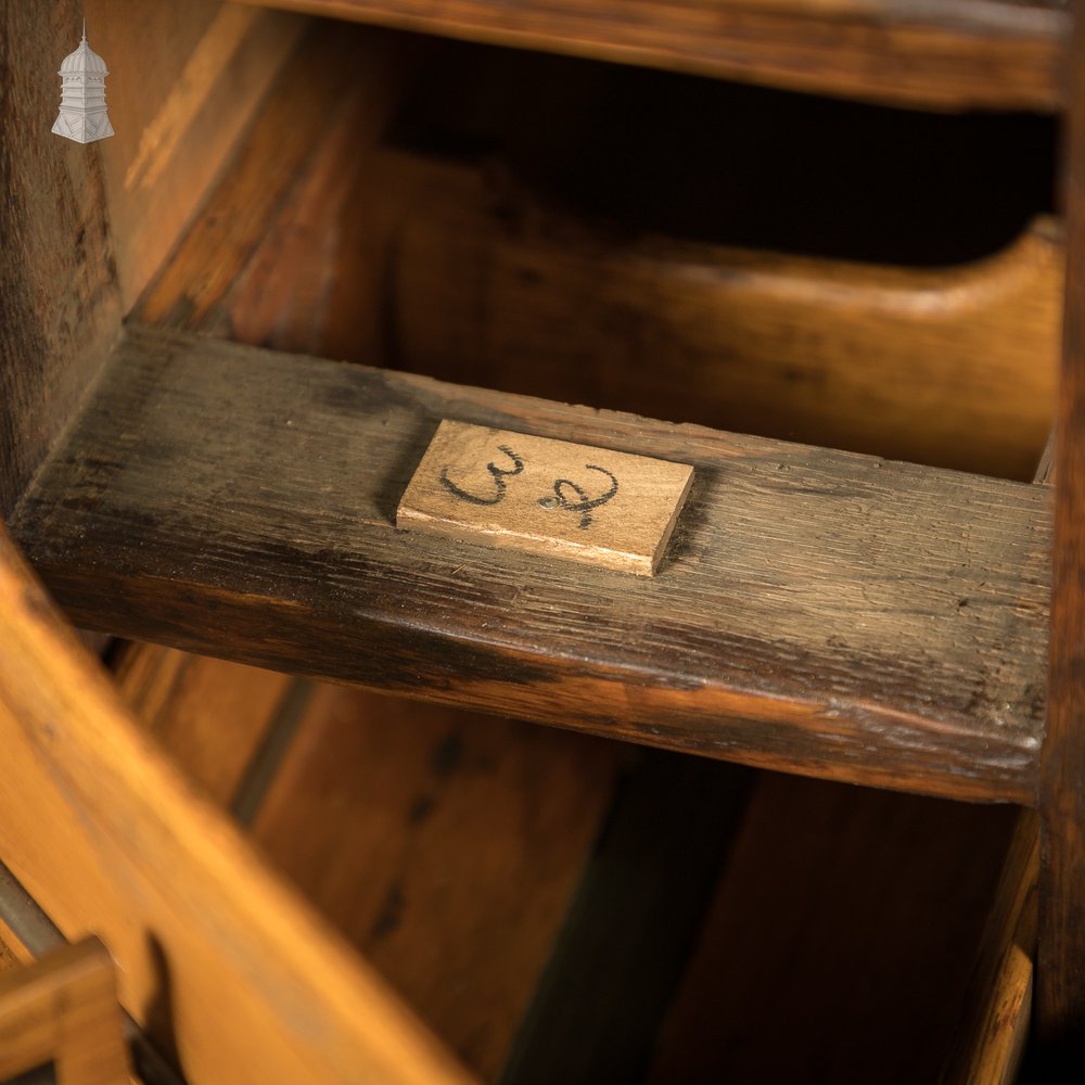 19th C Panelled Oak Index Card Filing Cabinet