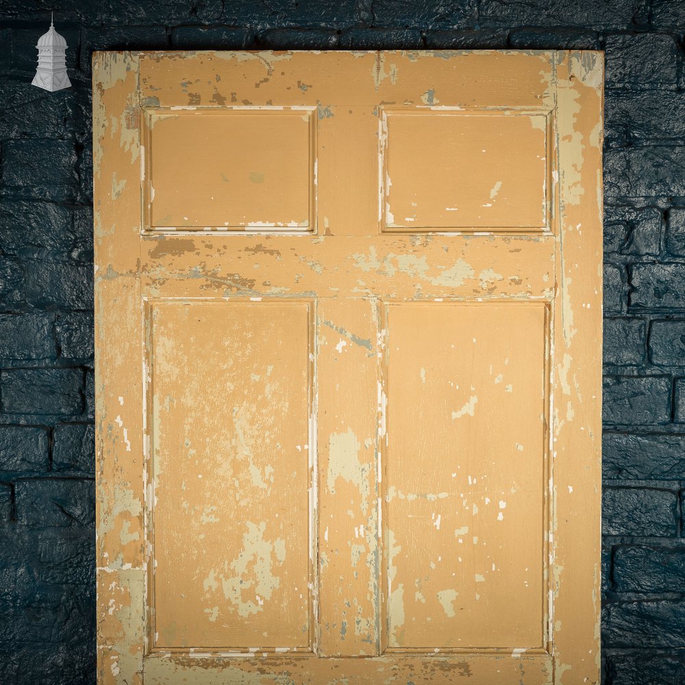 Moulded 6 Panel Door, Reclaimed, Distressed Beige, Period Layout