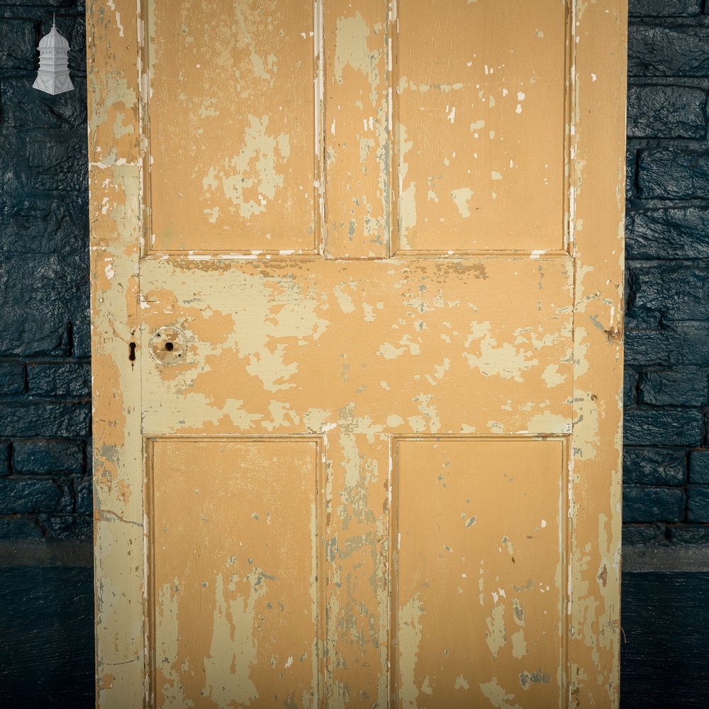 Moulded 6 Panel Door, Reclaimed, Distressed Beige, Period Layout