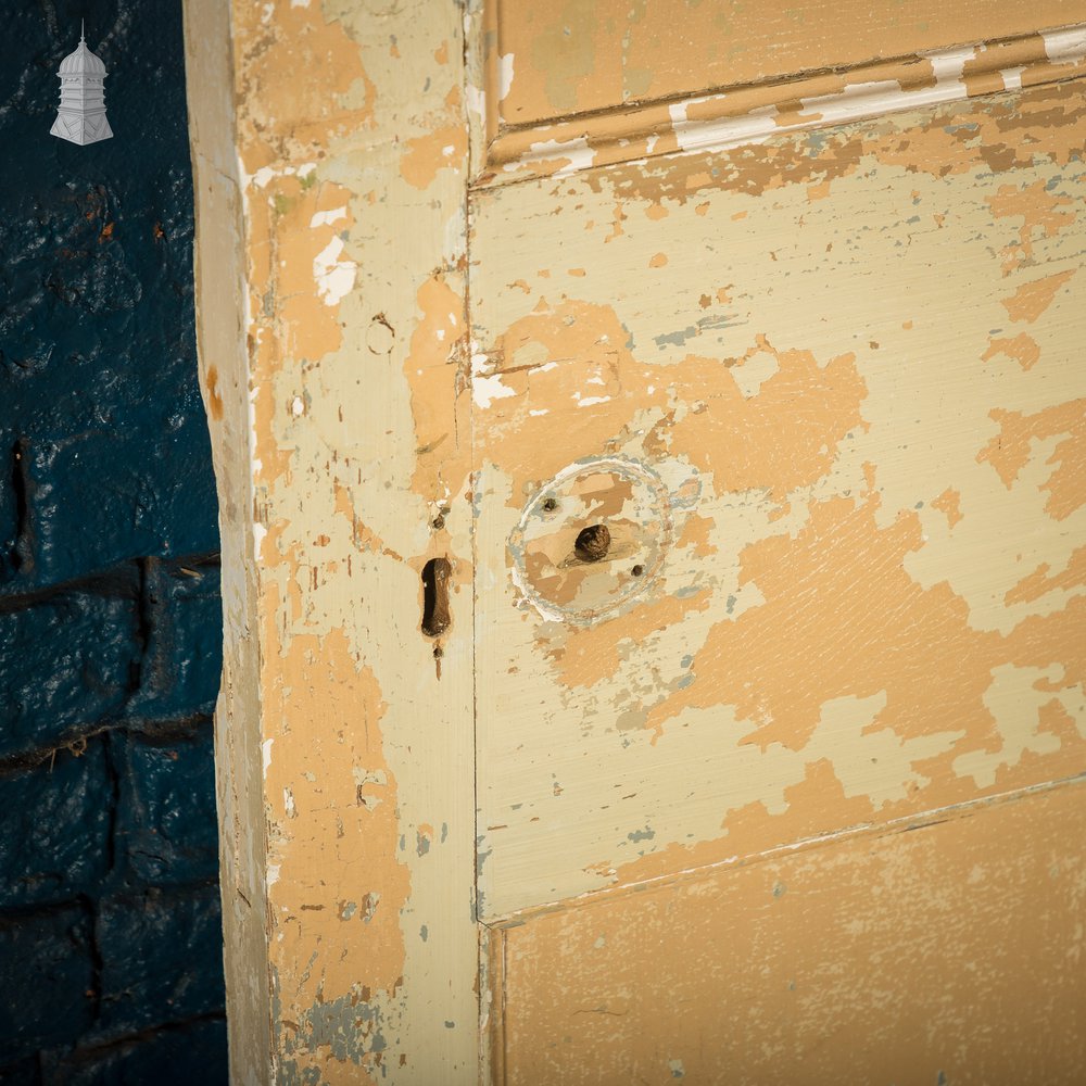 Moulded 6 Panel Door, Reclaimed, Distressed Beige, Period Layout