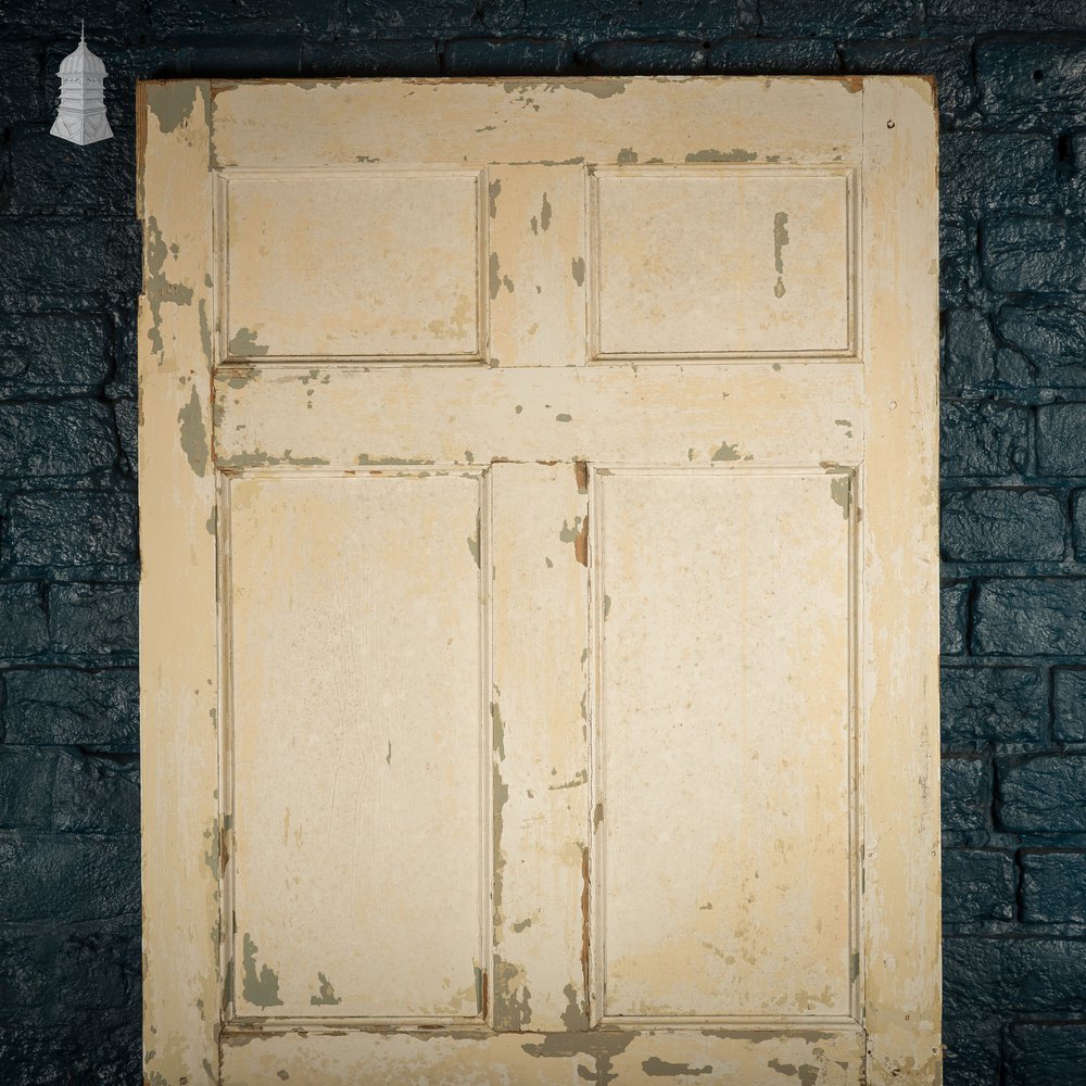 Moulded 6 Panel Door, Reclaimed, Distressed Beige, Period Layout