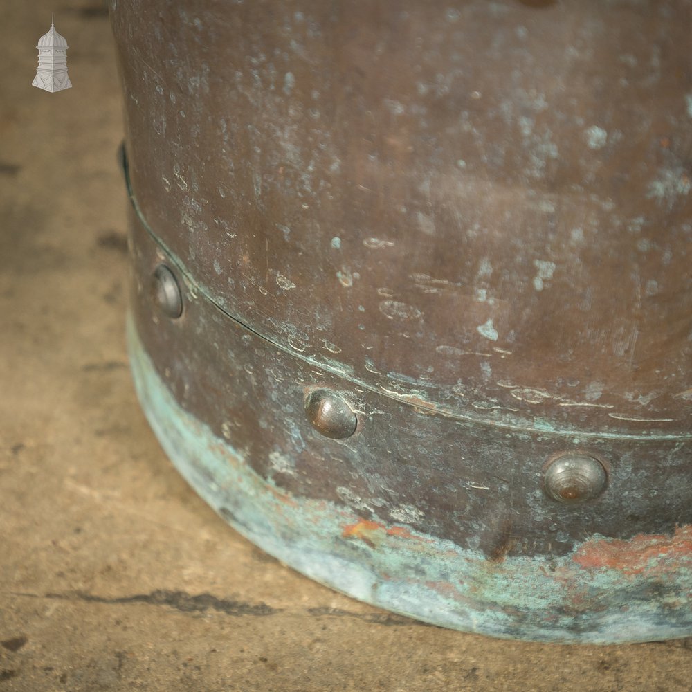 Tall Copper Copper, Riveted Cylindrical Planter