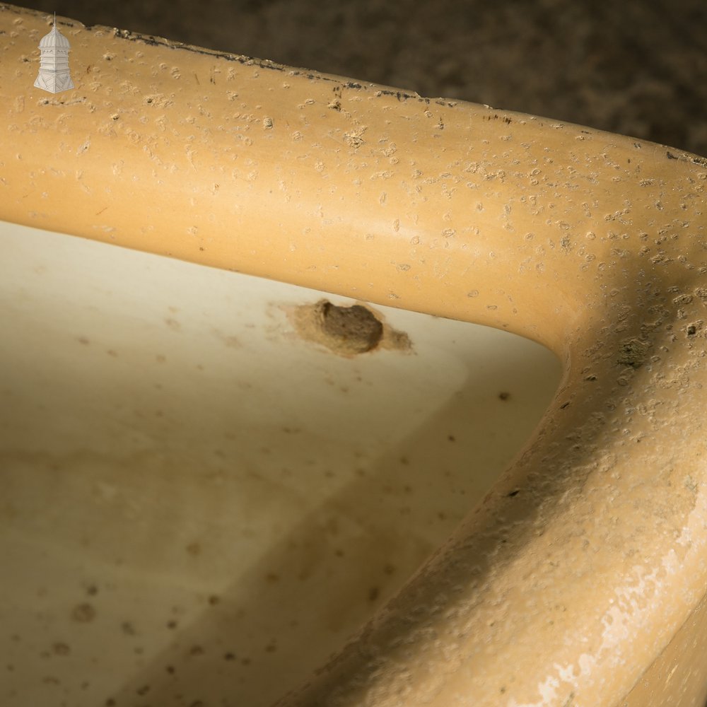 Period Cane and White Corner Trough Sink Planter