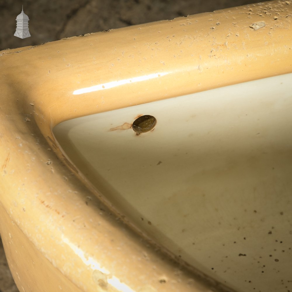 Period Cane and White Corner Trough Sink Planter