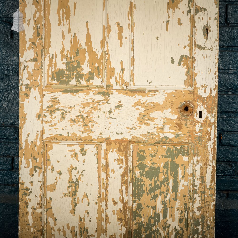 Six Panel Door, Moulded, Distressed Paint