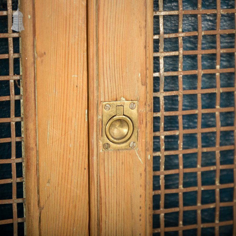 Mesh Cupboard Doors, 19th C Pine and Metal