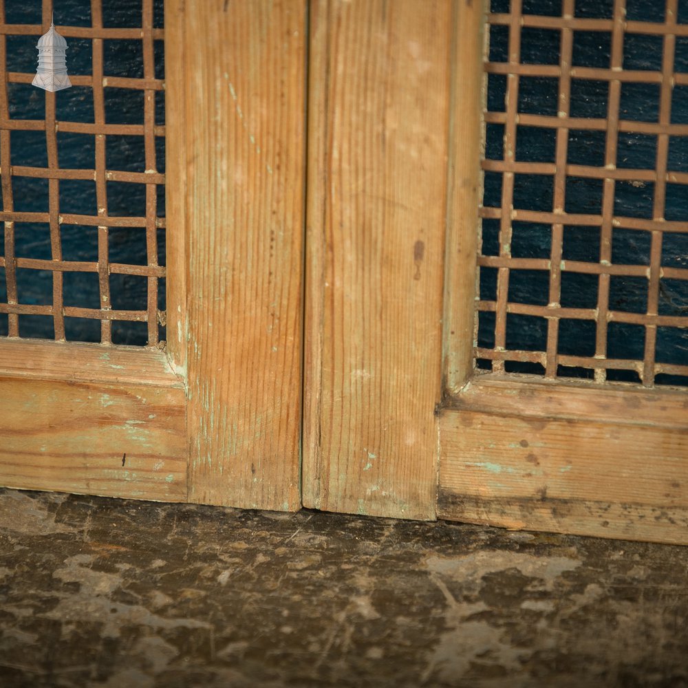 Mesh Cupboard Doors, 19th C Pine and Metal