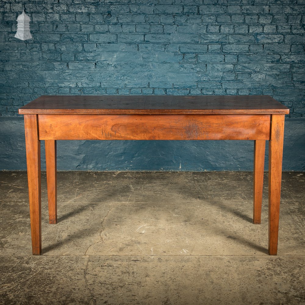 5 Foot Long Mid Century Iroko School Science Lab Table Bench with 2 Drawers