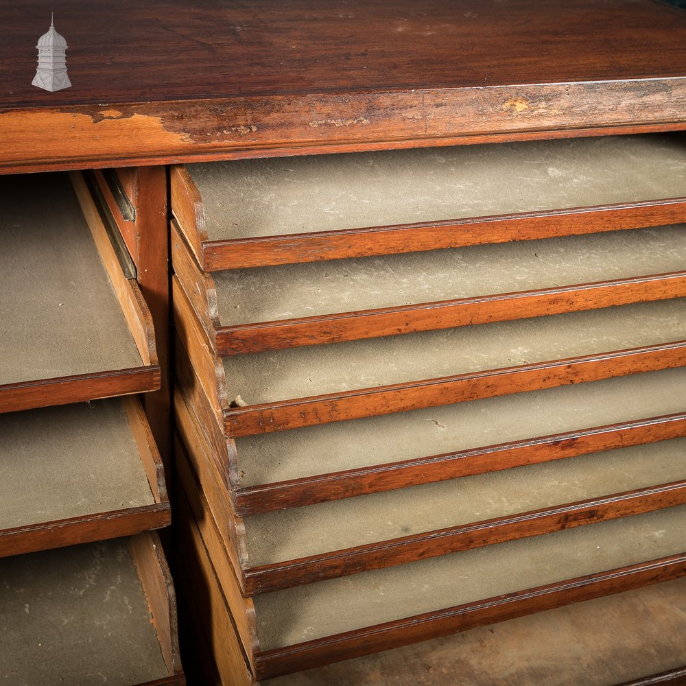 Haberdashery Shop Counter, Edwardian Inlaid Mahogany Drawer Unit