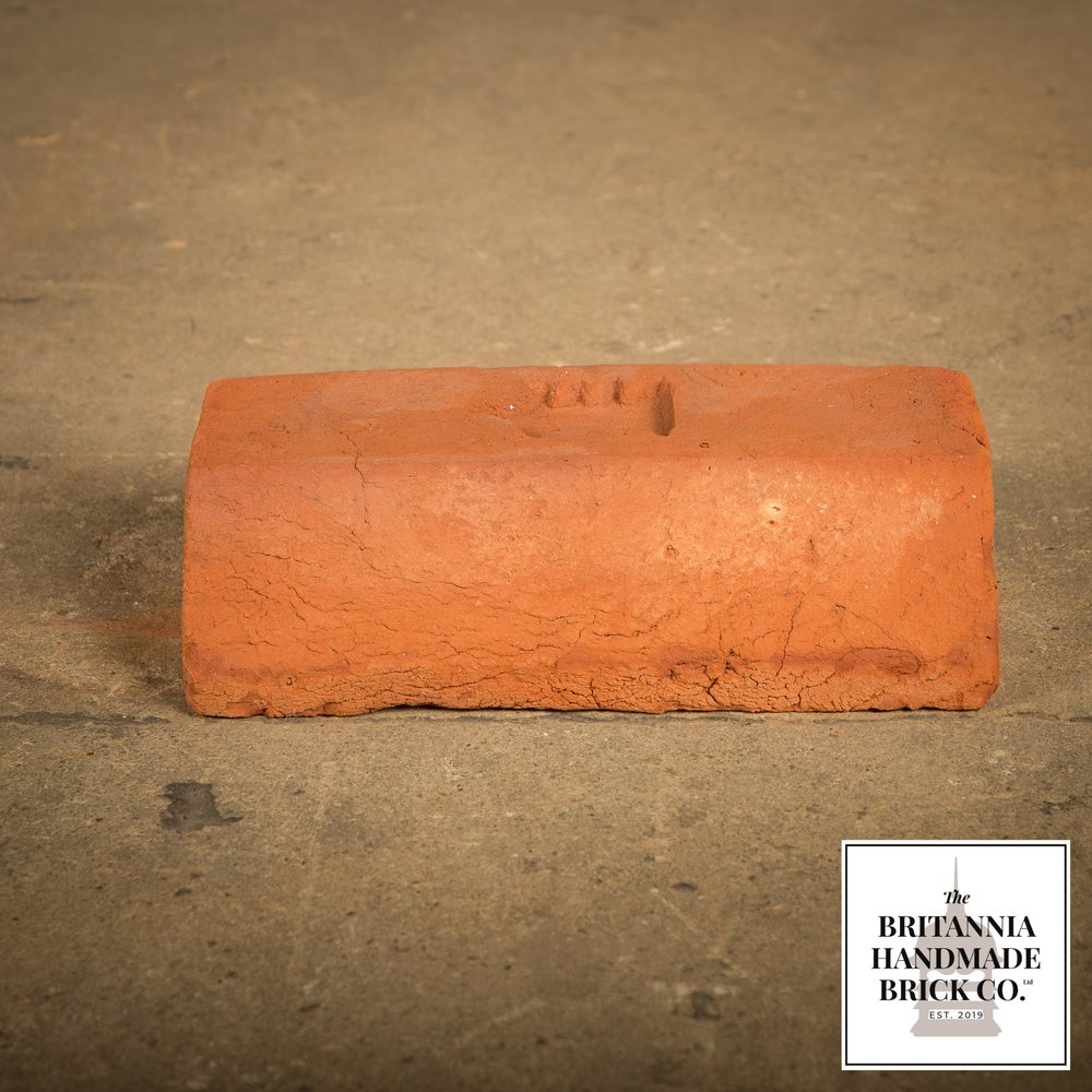 2 1/4" Plinth Stretcher Handmade Red Brick, Period Style Plinth Bricks