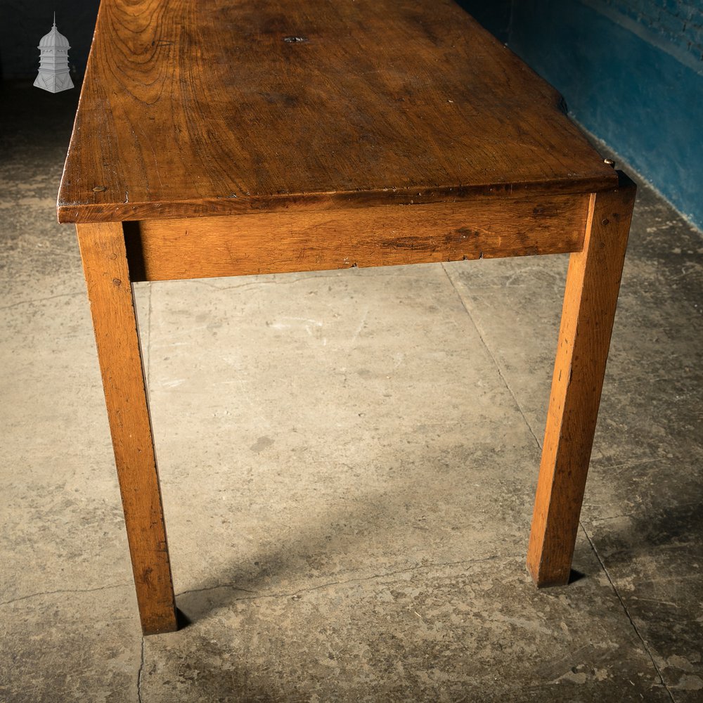 6 Foot Long Mid Century Oak School Science Lab Table