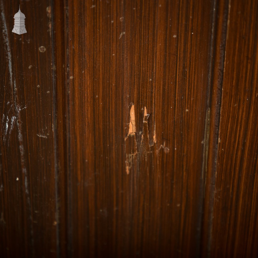 1930s Panelled Door, 4 Panels - Faux Woodgrain and White Painted Finish