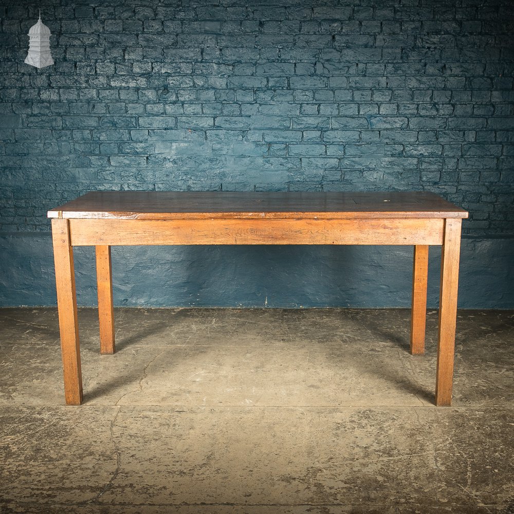 6 Foot Long Mid Century Oak School Science Lab Table