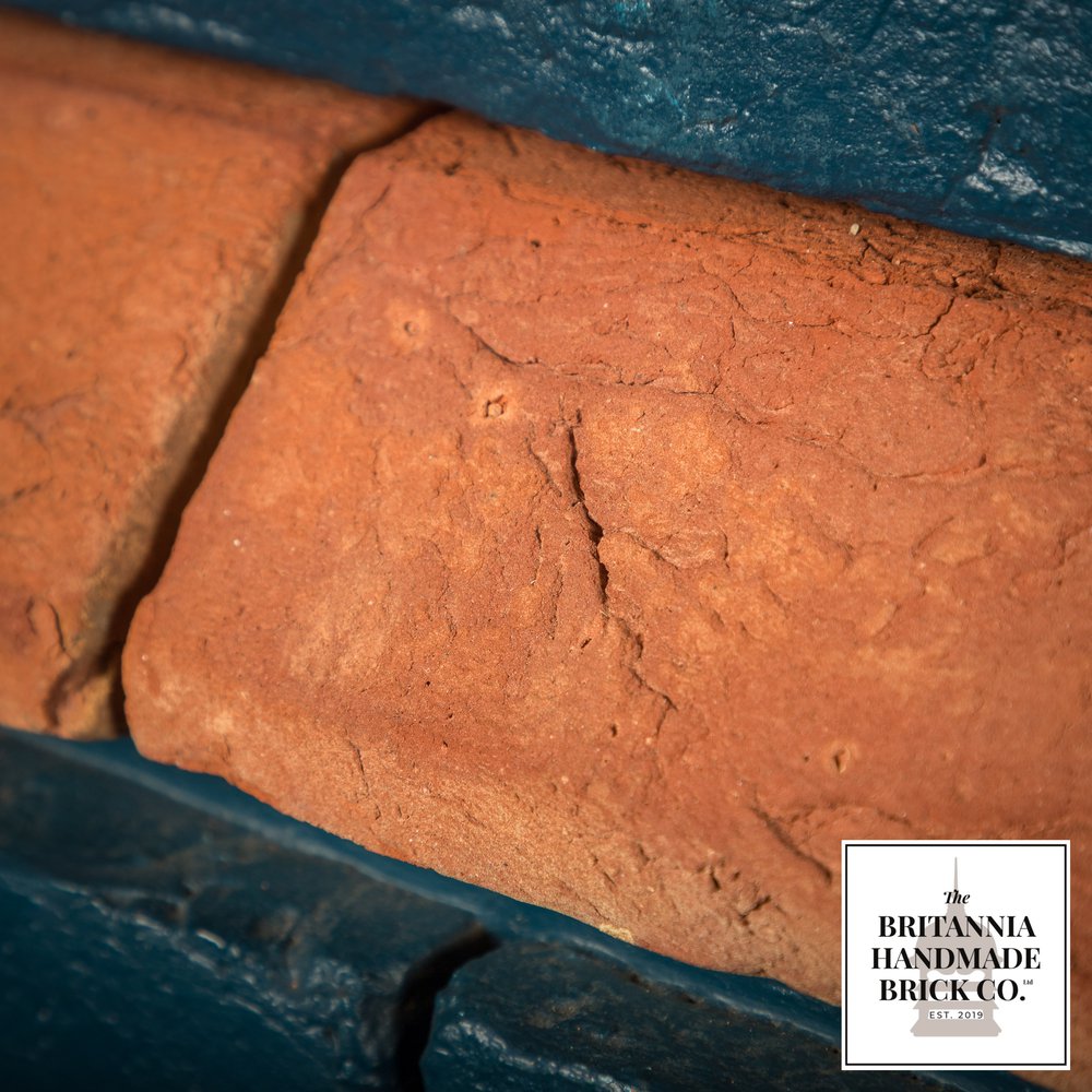 2 1/4" Plinth Stretcher Handmade Red Brick, Period Style Plinth Bricks