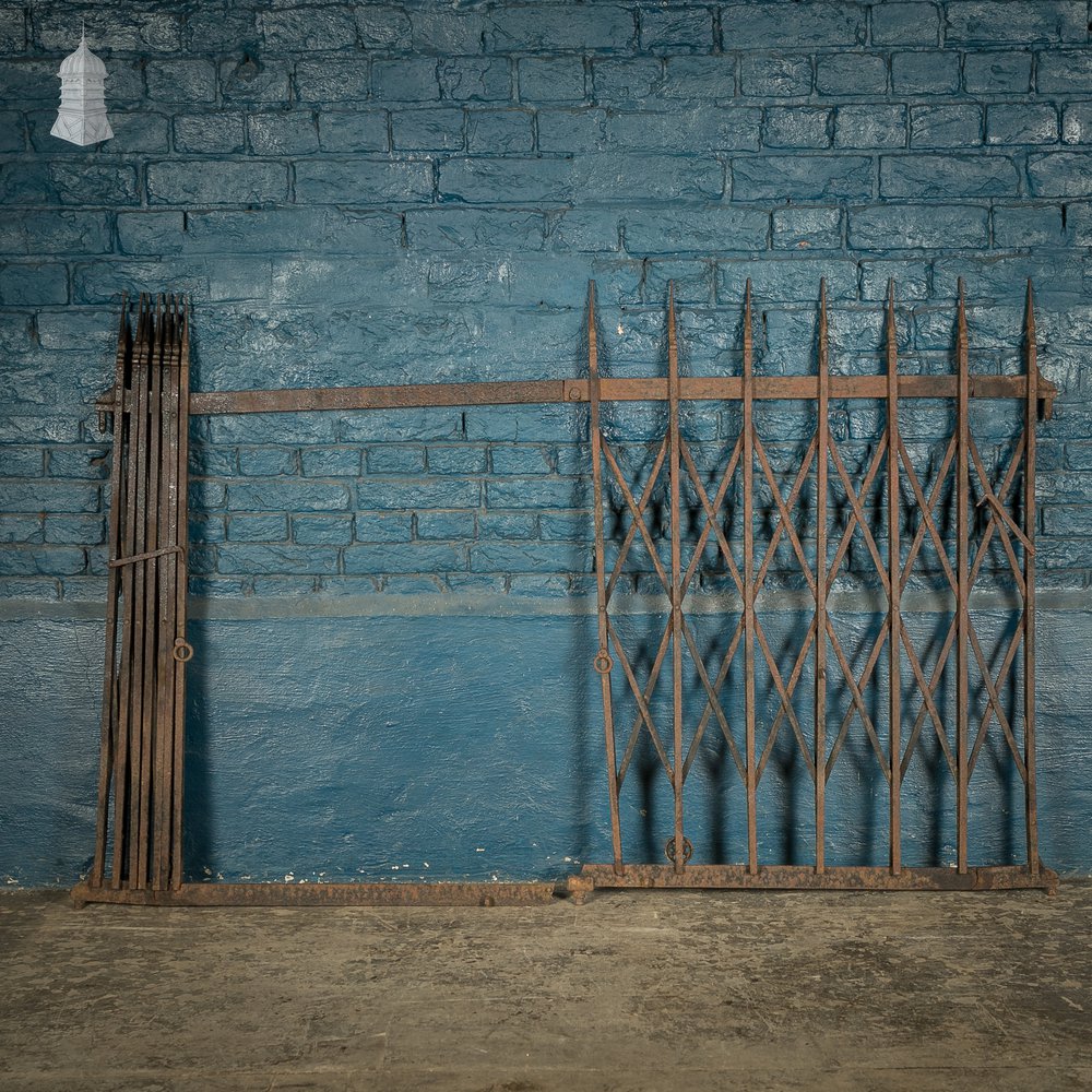 Security Concertina Shutters, Pair of Victorian Wrought Iron gates with Arrowhead Finials