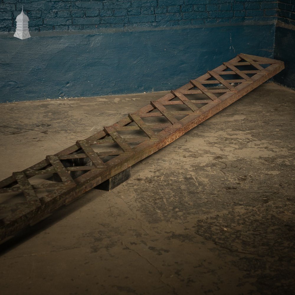 23ft Iron Lattice Beam, Long Reclaimed Riveted Girder