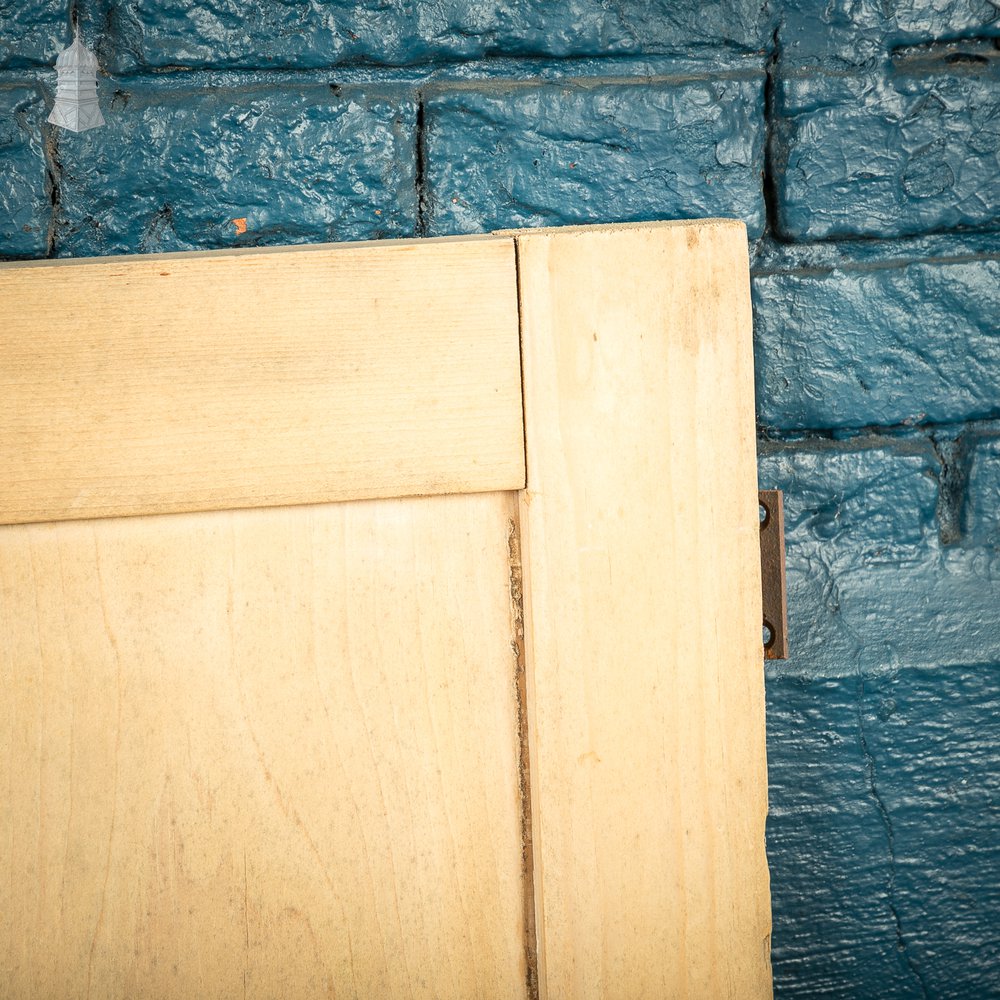 Pair of Small 19th C Stripped Pine Cupboard Doors with Moulded Panels & Beaded Hinge Rails