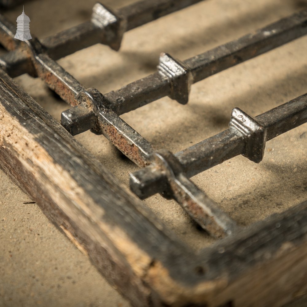 Gothic Gate Frames, 19th C Carved Oak with Cast Iron Elements