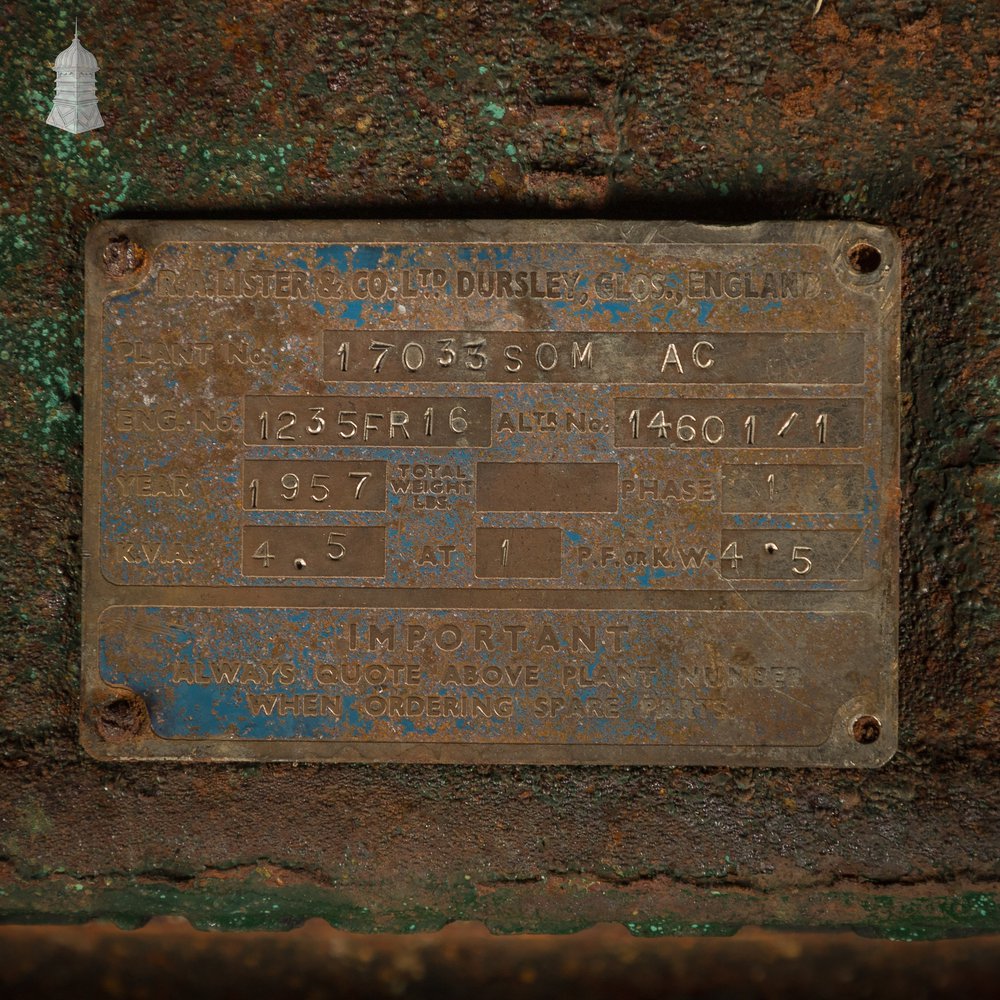 Industrial Machine Base by R. A. Lister & Co, Cast Iron