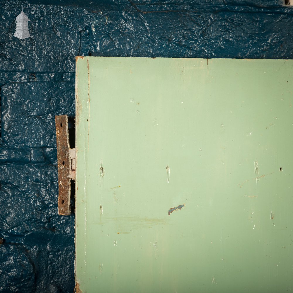 Plank & Ledge Door, Reclaimed with Green & White Paint